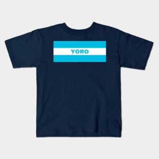 Yoro City in Honduras Flag Colors Kids T-Shirt